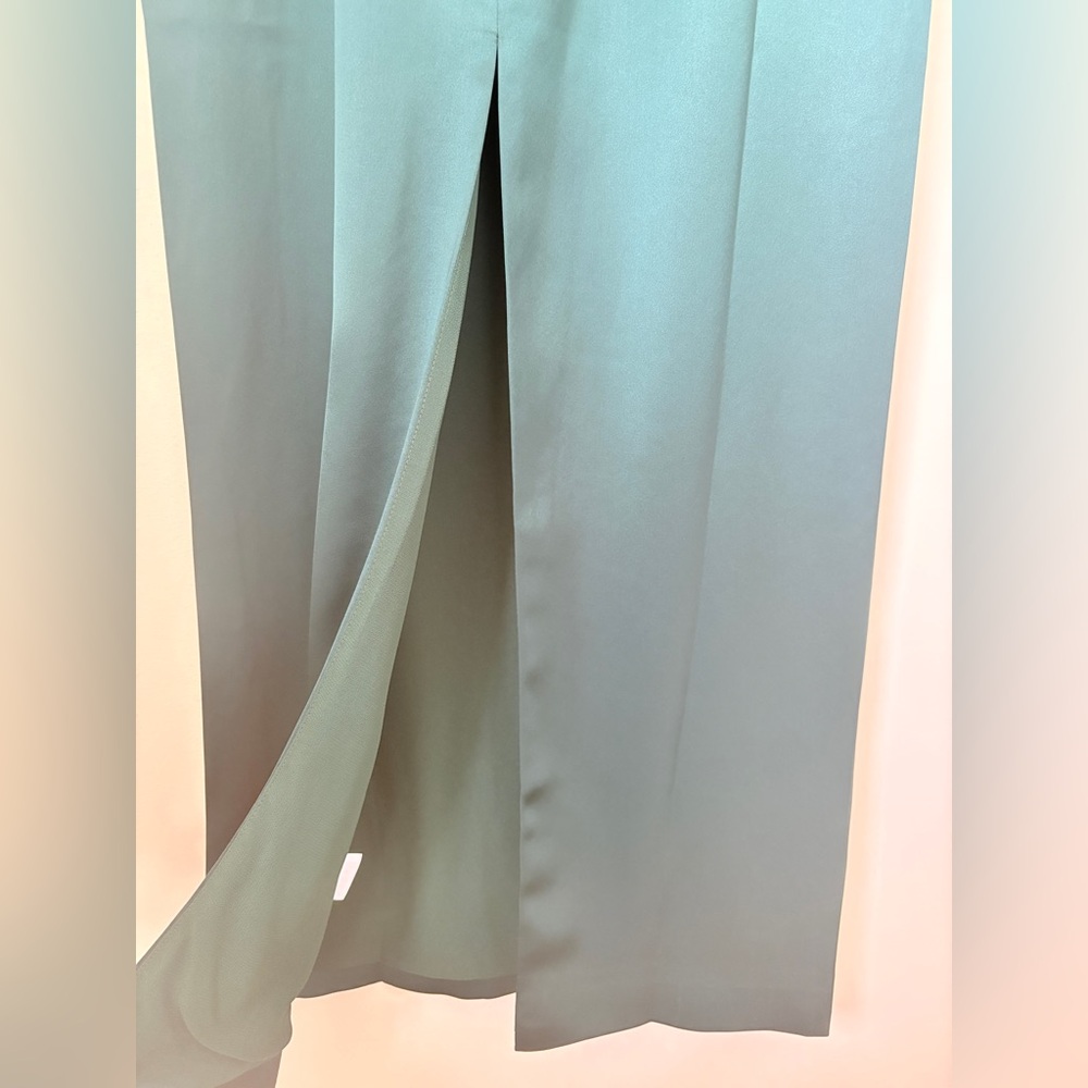 NEW Reformation Sathia Satin Long Dress Forest Dark Green | US 2 UK 6 - Picture 14 of 15